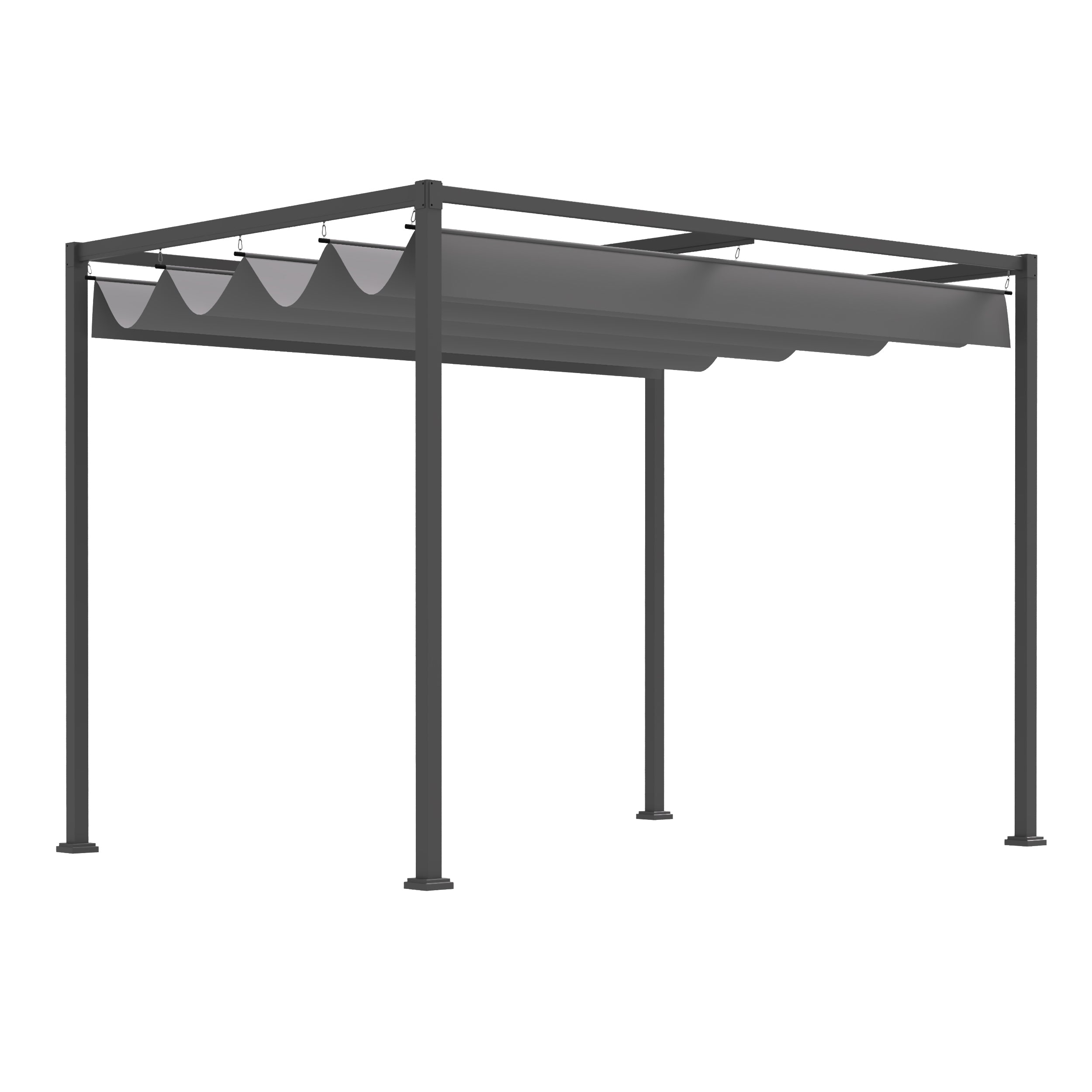 Pergola 3x2m Havepavillon Metalterrassetag Havepavillon Med Justerbart Tag Fritstående Solbeskyttelse Til Terrasse Og Have Grå