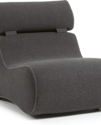 Polstret Ergonomisk Stuelænestol Kave Home Club Mørkegrå Teflon-behandlet