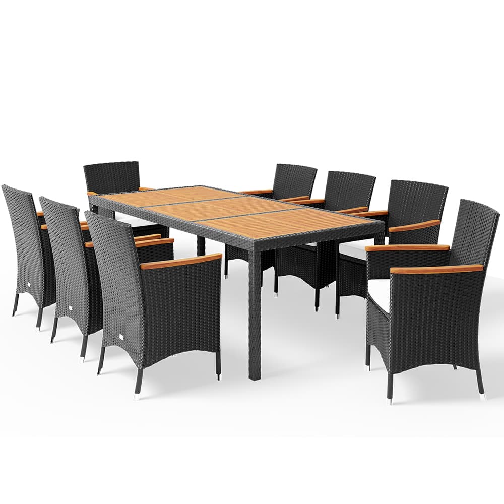 Polyrattan Havesiddegruppe Corfu Dele Sort