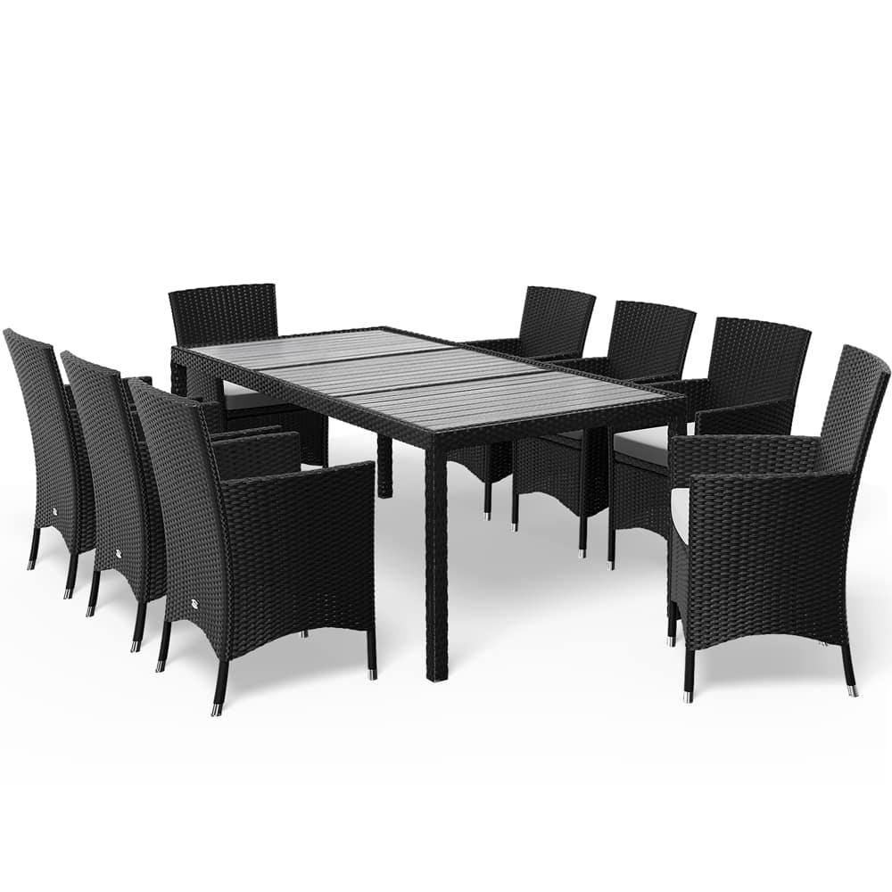 Polyrattan Havesiddegruppe Riga Dele Sort Stabelbar