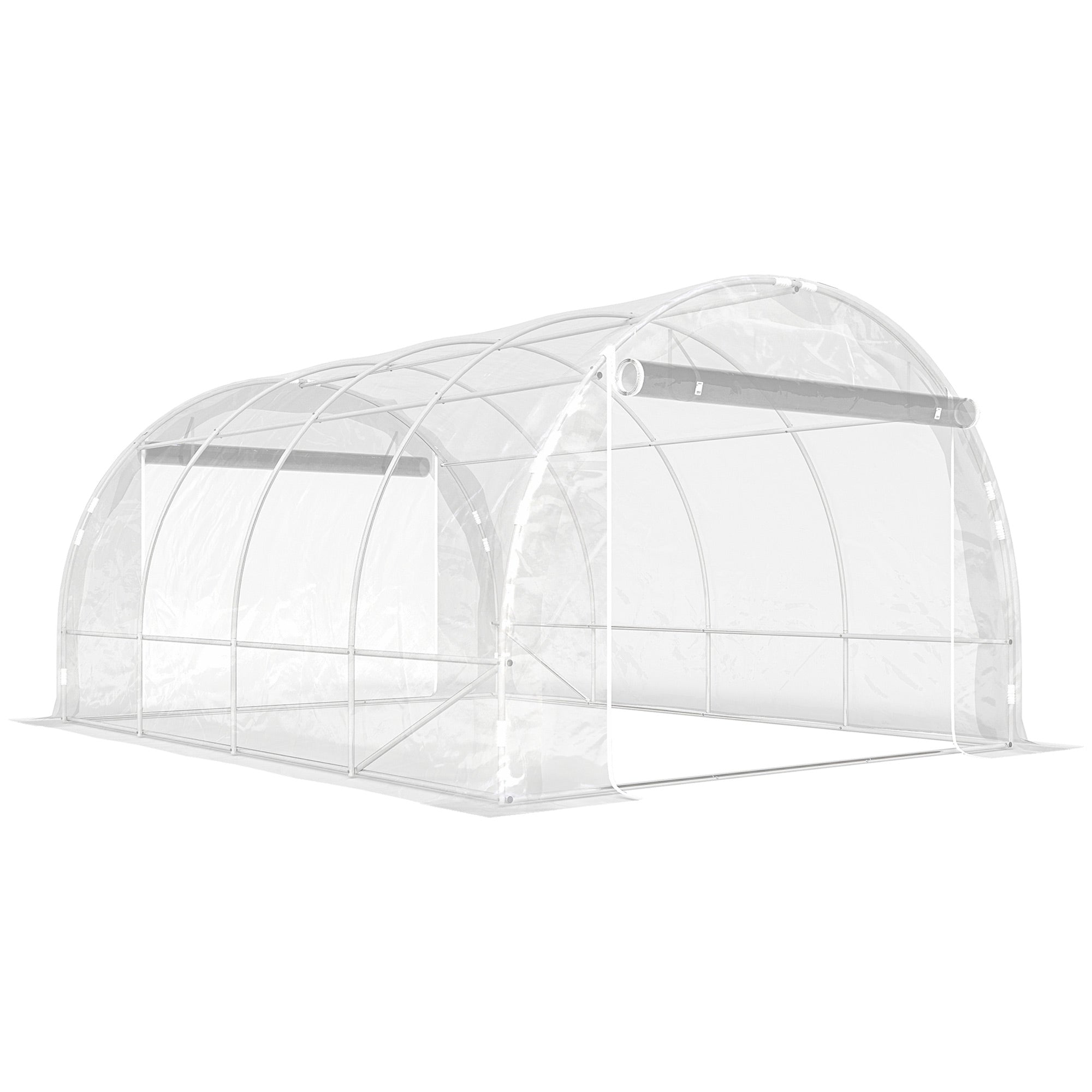 Polytunneldrivhus Walk-in Drivhus Med Galvaniseret Stålramme Og Uv-bestandigt Pe-dæksel Transparent
