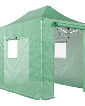 Pop-up Drivhus Ca  200x300x270 Cm  Foldbart Foliedrivhus Med Skråtag  Lynlåsdøre Og Vinduer
