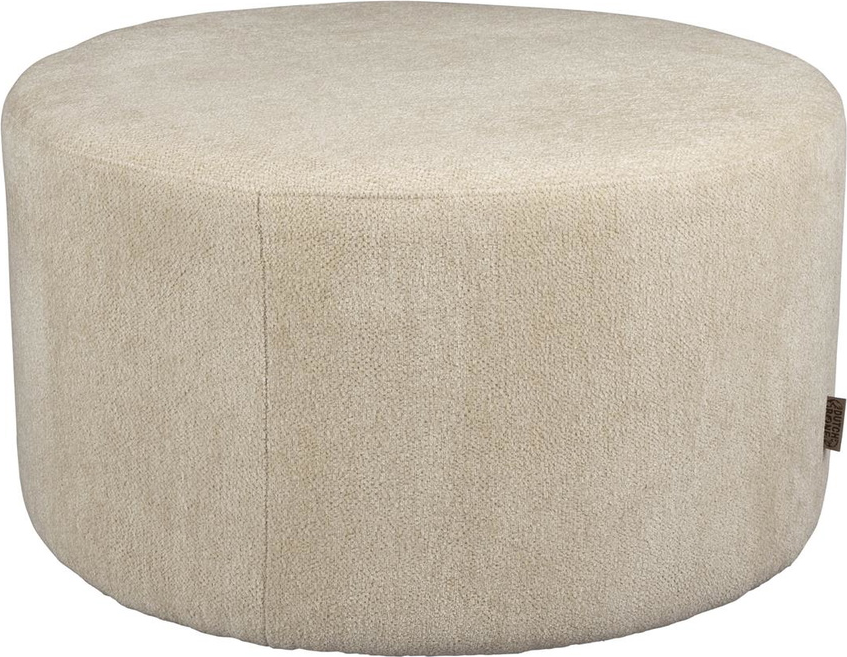 Puf Dutchbone Rocca ø70   H40 Cm Lysgrå   Fodskammel   Polyester Og Pu-skum
