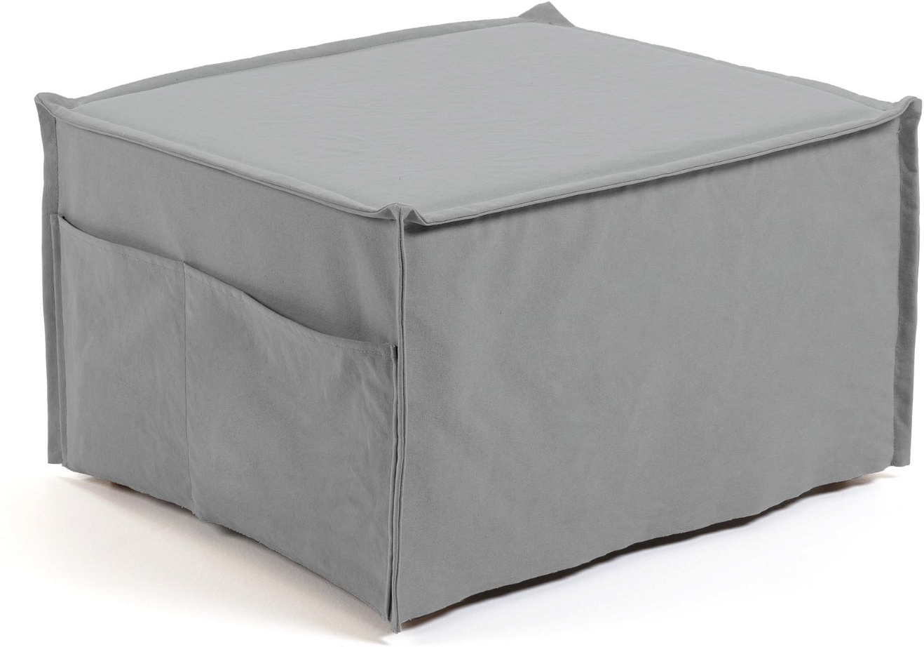 Puf Kave Home Lizzie Grå H45xb70xl60 Cm Med Soveplads Nordisk Design
