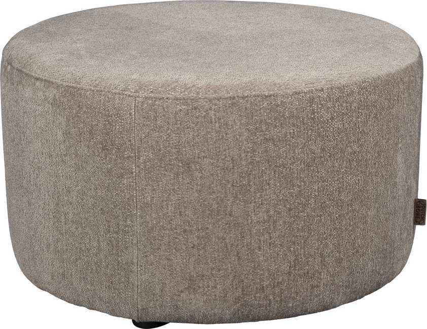 Puf Skammel Dutchbone Rocca Stengrå ø70   H40 Cm Polyester Pu-skum Mdf