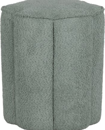 Puf Skammel Woood Ollie   Blød Bouclé ø40xh46 Cm Blå