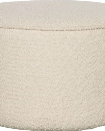 Puf Woood Sara Bouclé Polyester Hvid ø60ã H36 Cm Siddepuf
