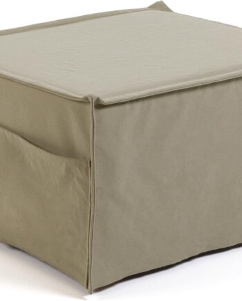 Puf-seng Kave Home Lizzie Foldbar Gæsteseng Beige Bomuldsstof Nordisk Design 60   180 Cm