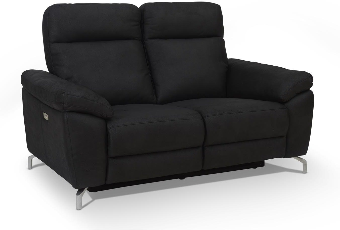 Raymond Hallmark Edinburgh -personers Sofa Sort Stof Med Højt Ryglæn Og Metalben