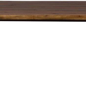 Rektangulært Spisebord Dutchbone Alagon 220x90x75 Cm Valnødfiner Mørk Natur Med Sorte Stålben