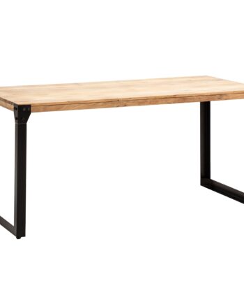 Rektangulært Spisebord 180x90 Cm   Massivt Akacietræ Med Metalben   Industrielt Design