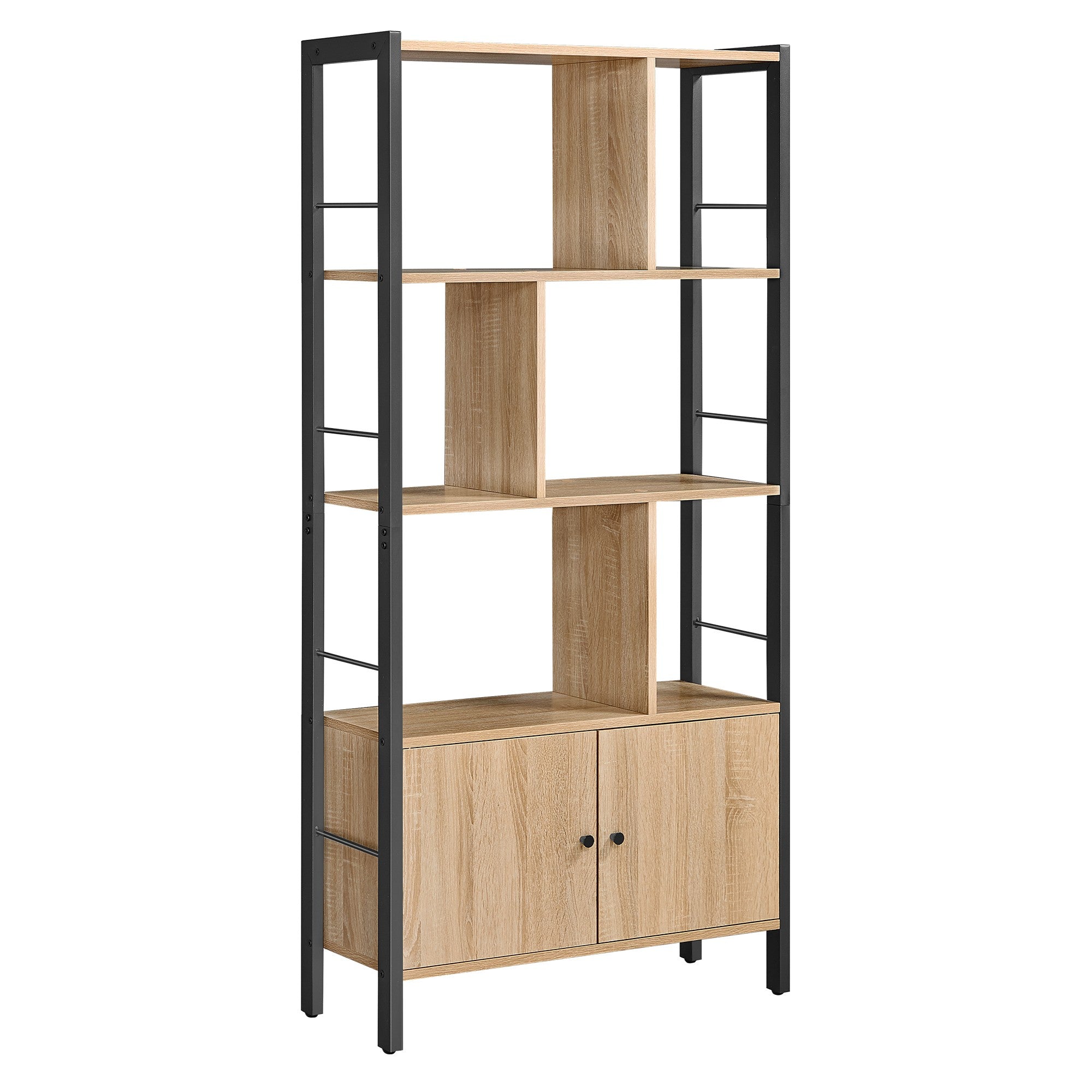 Reol Hylde Til Bøger Og Dekoration Sonoma Eg Sort Moderne Loftstil