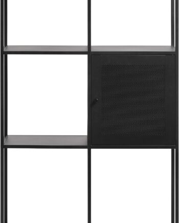 Reol Nordique Design Malibu   Industriel Opbevaringsreol   Sort Metal  H138ã B80 Cm