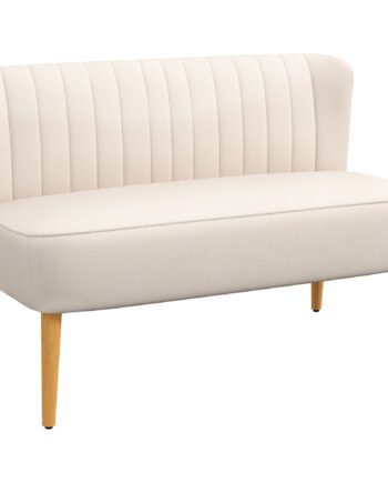 Retro Design  -personers Sofa  Træben  117 Cm   56   Cm   77 Cm  Cremehvid