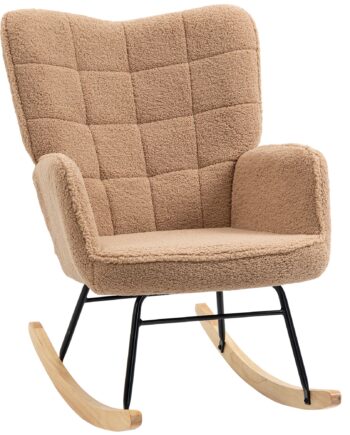 Retro Gyngestol  Massivt Træ  Lænestol  Afslappende Lænestol  98 Cm   71 Cm   101 Cm  Brun