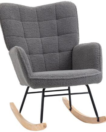 Retro Gyngestol  Massivt Træ  Lænestol  Afslappende Lænestol  98 Cm   71 Cm   101 Cm  Mørkegrå