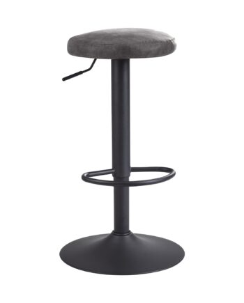 Roterende Barstol   Bistrostol  Grå Ruskind Skammel Uden Ryglæn  58-79 Cm