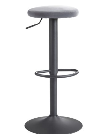 Roterende Barstol   Bistrostol   Fløjl  Mørkegrå Uden Ryglæn  58 79 Cm