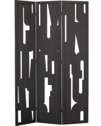 Rumdelingsskærm Woood Merel    -panel Kammerskærm   Mat Sort Mdf 170ã 120 Cm