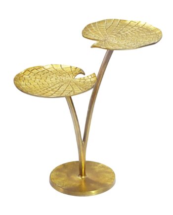 Rundt Sidebord 57 Cm   Guld Aluminium   Seerosen Designbord