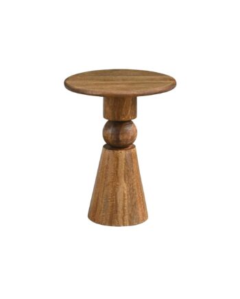 Rundt Sidebord 35 Cm   Massivt Mangotræ   Brunt Naturligt Designbord
