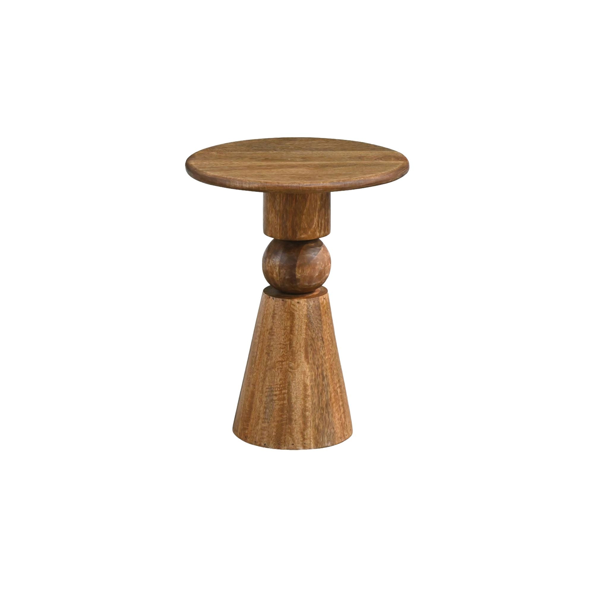 Rundt Sidebord 35 Cm Massivt Mangotræ Brunt Naturligt Designbord
