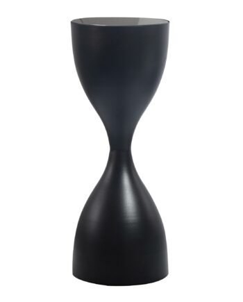 Rundt Sidebord 23 Cm   Sort Metal Med Glasplade   Moderne Designbord