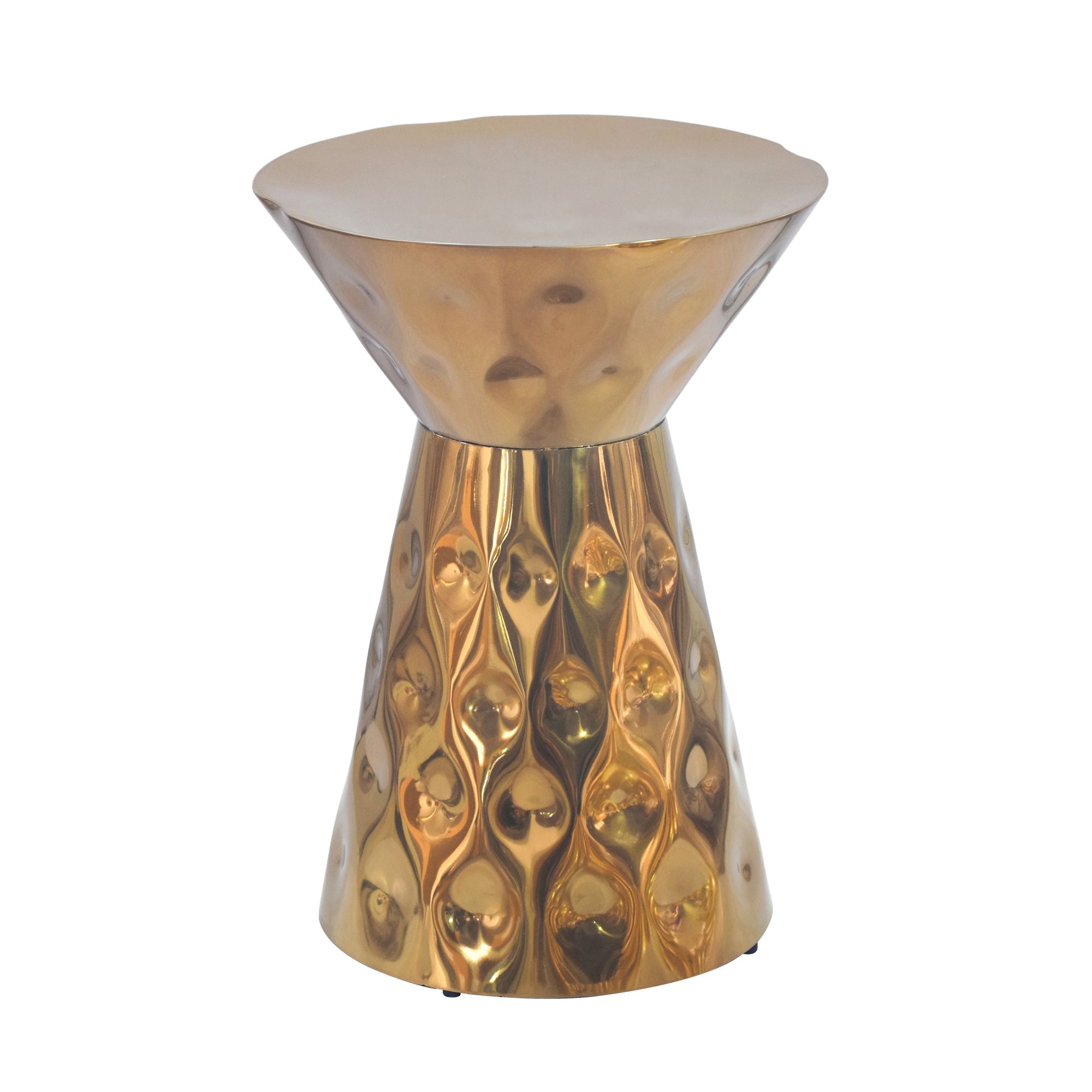 Rundt Sidebord Aluminium ø36 Cm Guld Håndlavet