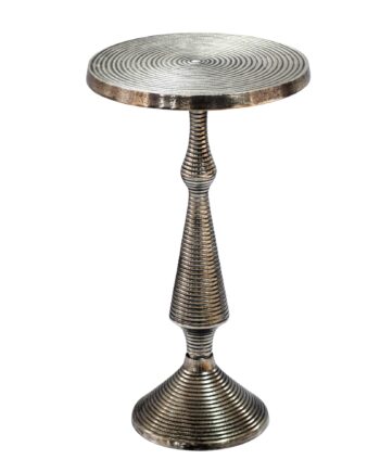 Rundt Sidebord   Aluminium ø30 Cm  Sølvfarvet Håndlavet