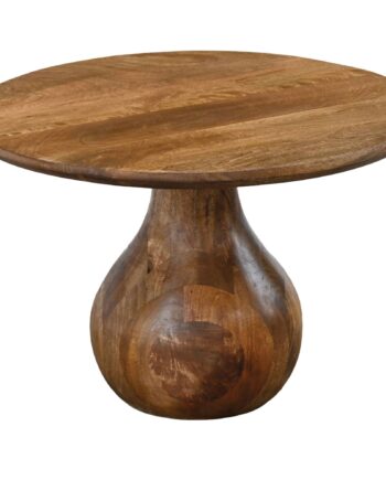 Rundt Sofabord 60 Cm   Massivt Mangotræ   Dråbeformet Designbord   Træ