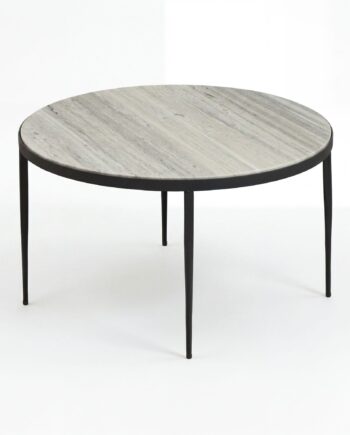 Rundt Sofabord 70 Cm   Metal Med Hvid Toronto Marmorbordplade   Elegant Designbord