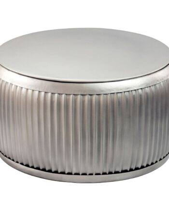 Rundt Sofabord 60 Cm   Sølv Metal Med Aftagelig Bordplade   Designbord Med Opbevaring