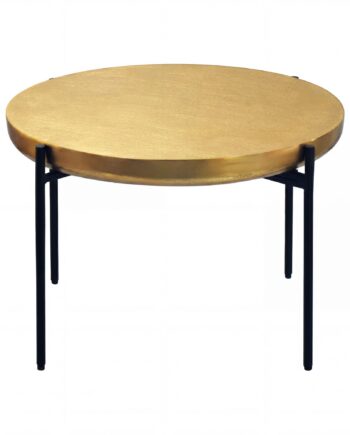 Rundt Sofabord   Aluminium ø63 Cm Guld Håndlavet