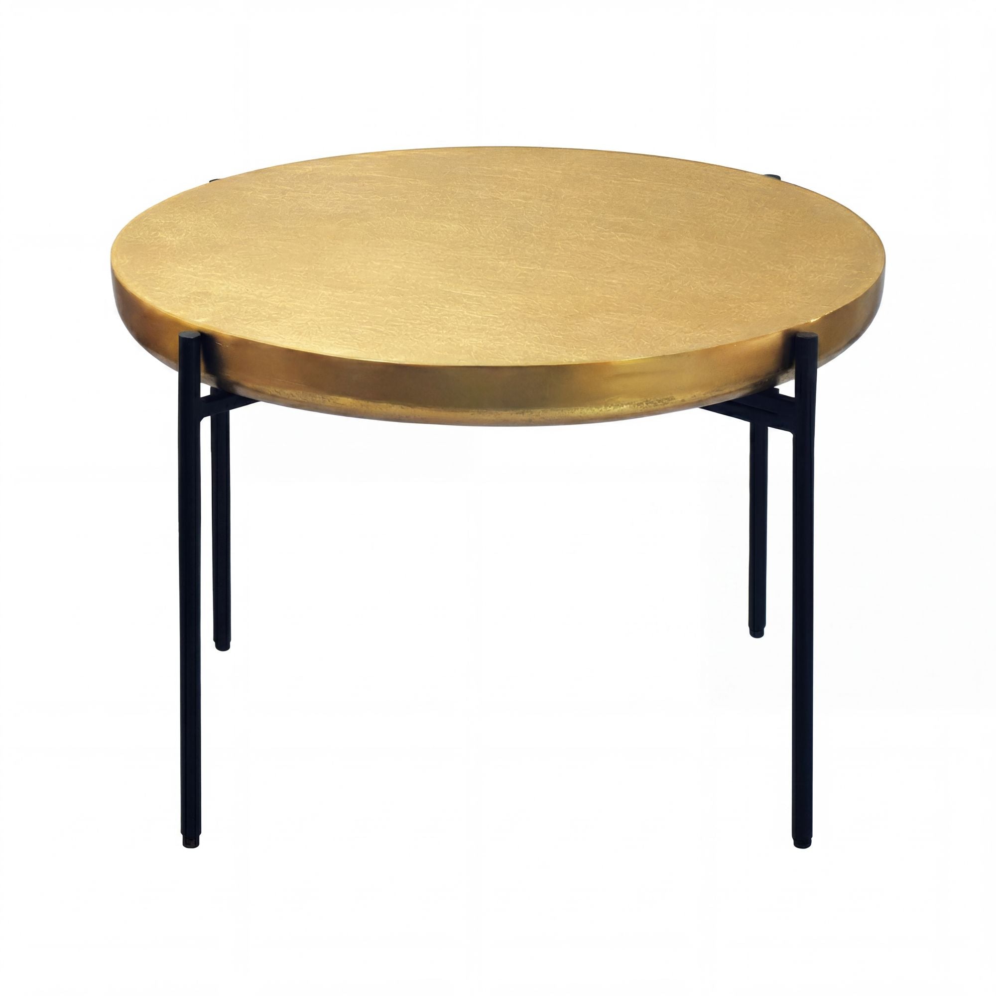 Rundt Sofabord Aluminium ø63 Cm Guld Håndlavet