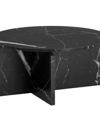 Rundt Sofabord   Sort Marmorlook ø70 Cm