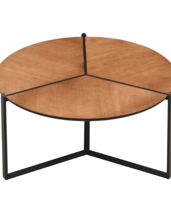 Rundt Sofabord Med Mdf-bordplade   Trælook ø80 Cm Metalstel