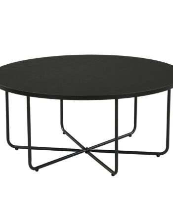 Rundt Sofabord ø80 Cm Sort Metalstel