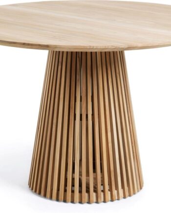 Rundt Spisebord Kave Home Jeanette   Massiv Teak ø120 Cm Til Udestue Og Terrasse
