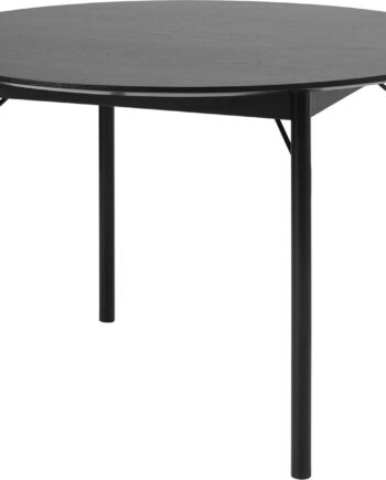 Rundt Spisebord Nordique Design Savona ø120 Cm Sort Egetræsplade   Metalben