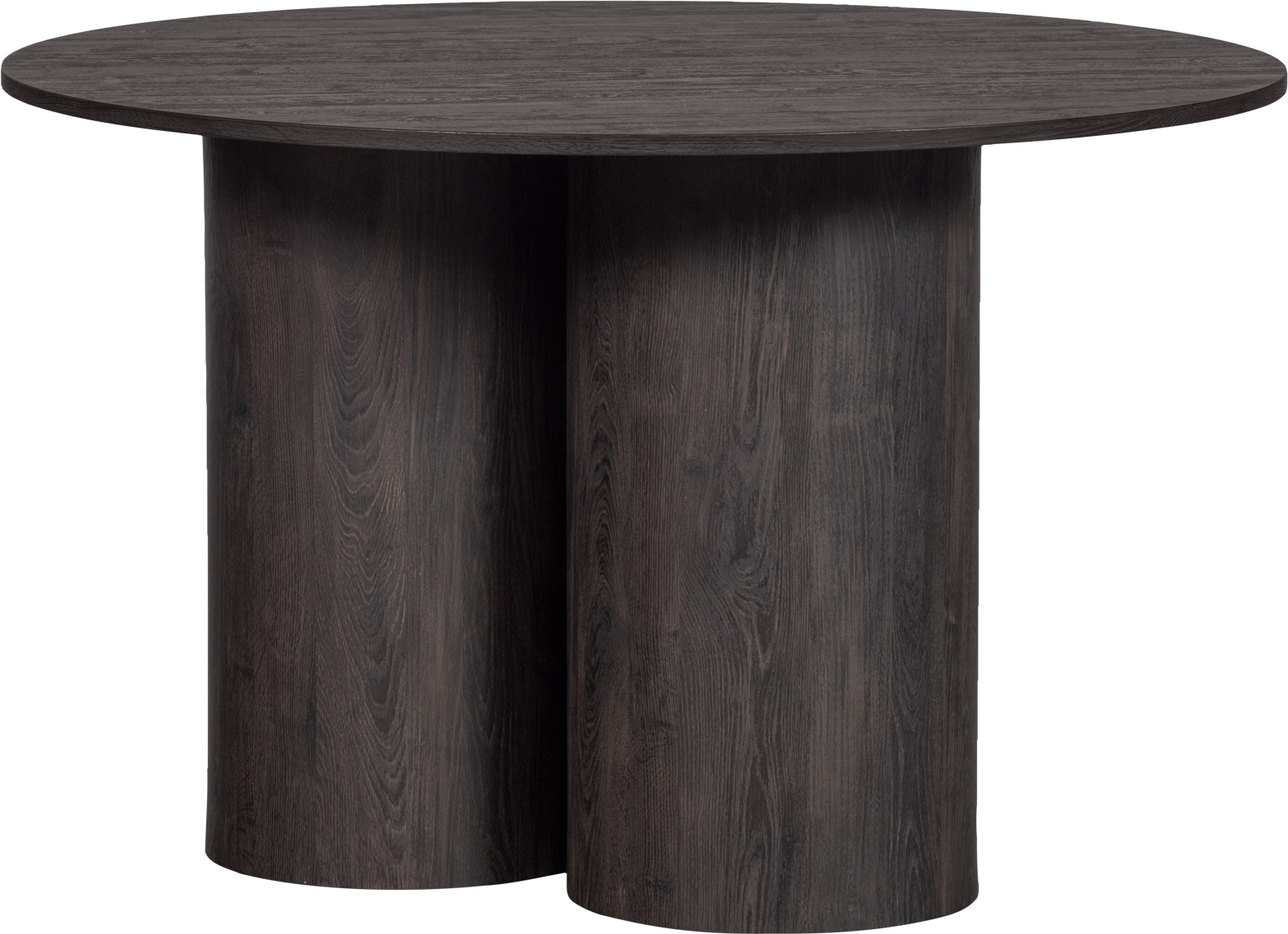 Rundt Spisebord Woood Collection Oona ø120 H75 Cm Mørkebrun Mdf Synlig Træstruktur Til Personer