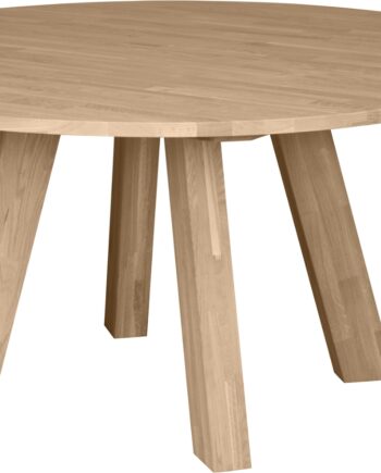 Rundt Spisebord Woood Rhonda   Egetræ ø150   H75 Cm   Plads Til  -  Pers  Naturlig Finish  Fsc-certificeret