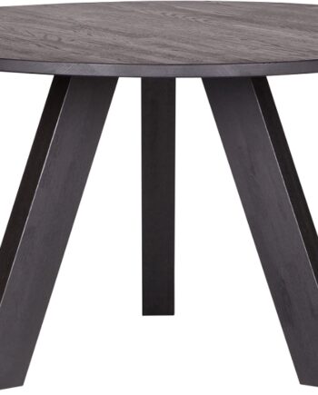 Rundt Spisebord Woood Rhonda ø129   H75 Cm Sort Eg Fsc-certificeret Minimalistisk Design Til Spisestue  -  Pers