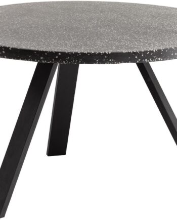 Rundt Udendørs Spisebord Kave Home Shanelle ø120 Sort Terrazzo Og Galvaniseret Stål