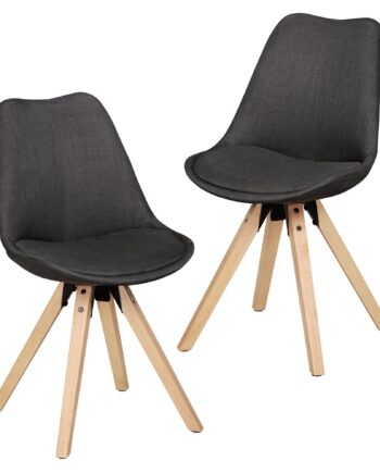 Sæt Af   Spisebordsstole  Retro-stil  Antracit Grå