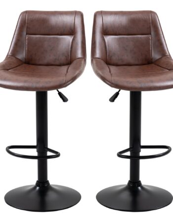 Sæt Med   Barstole  Højdejusterbare  Inklusive Fodstøtte  46   Cm   50 Cm   108 Cm  Sort   Brun