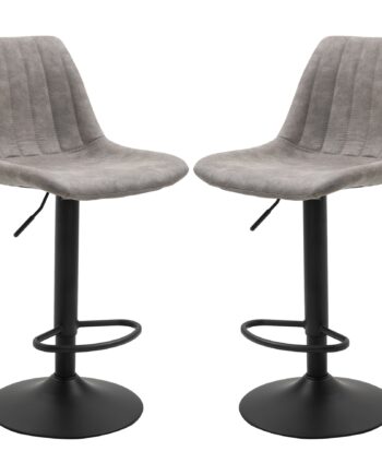 Sæt Med   Barstole   Retrostil  Inklusive Fodstøtte  Højdejusterbar  Gaslift  Grå   Sort