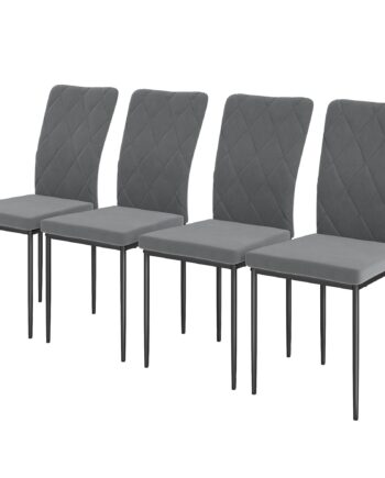 Sæt Med   Fløjls Spisestuestole  Moderne Polstrede Stole Med Metalben  Til Spisestue  Soveværelse  Køkken  Grå