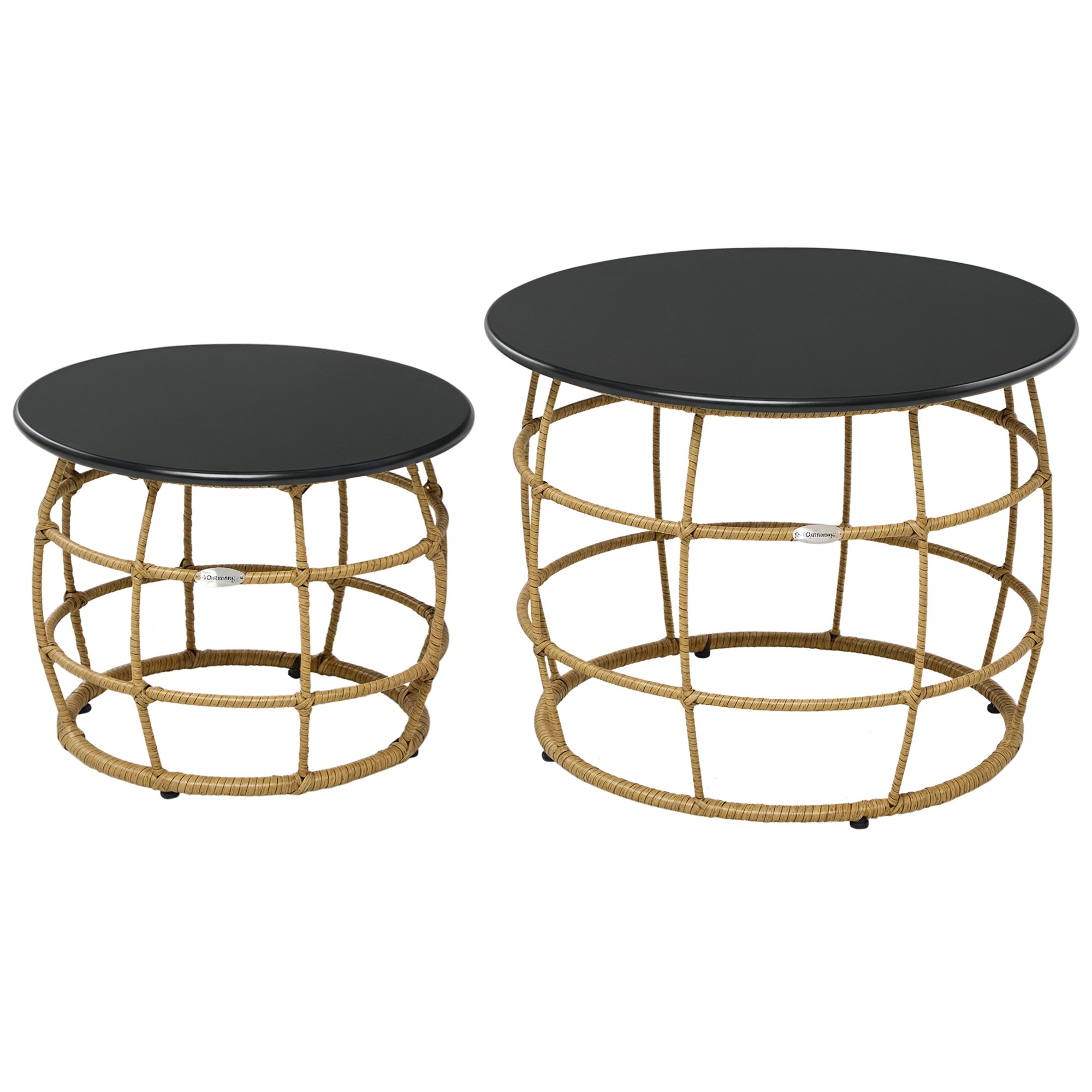 Sæt Med Haveborde Boho-stil Vejrbestandige Stabelbare 60 Cm 60 Cm 47 Cm Mørkegrå