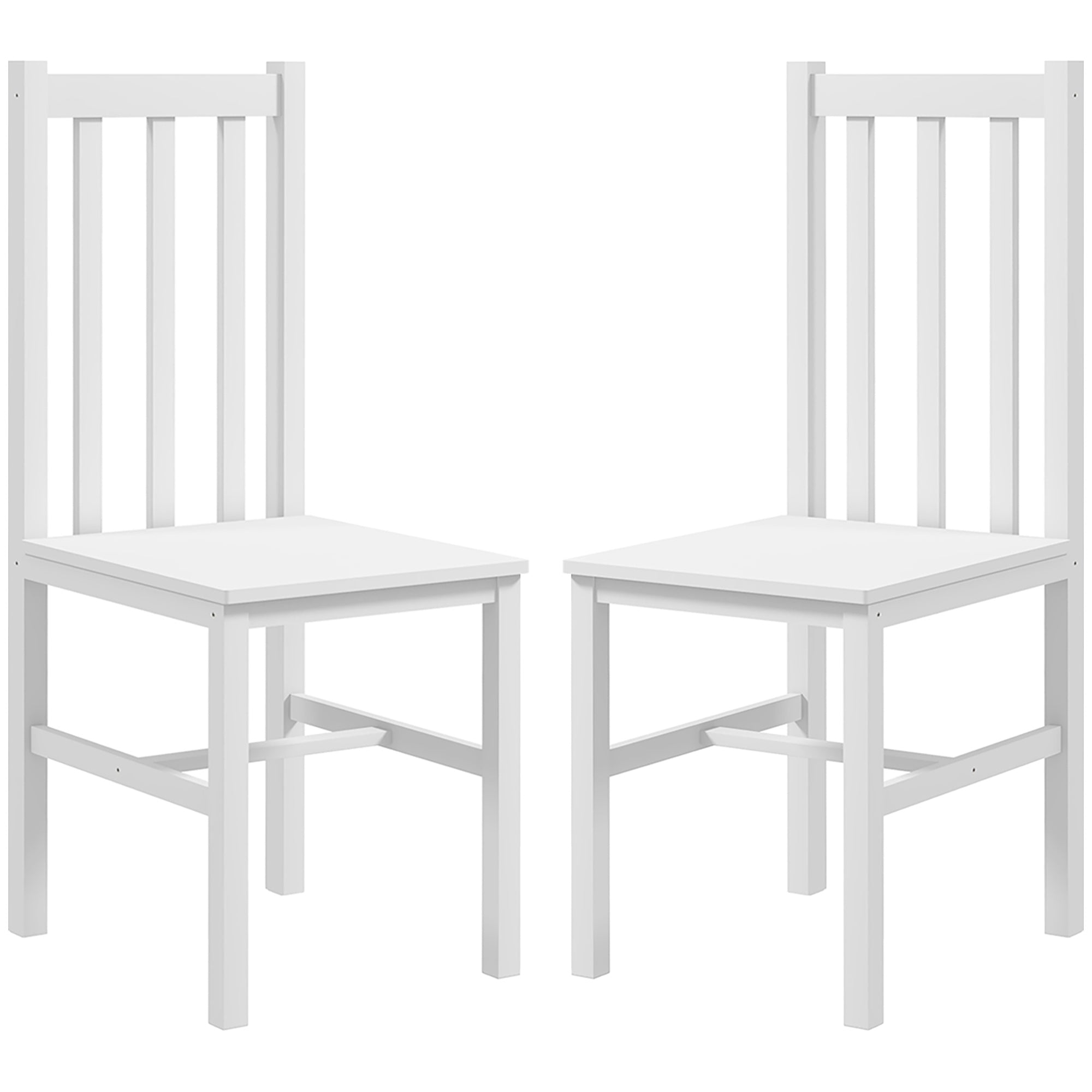 Sæt Med Køkken-spisestole Massivt Træ Moderne Design 38 Cm 47 Cm 99 Cm Hvid