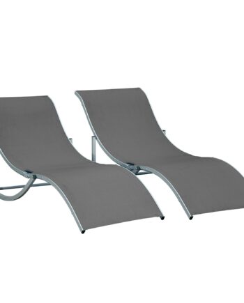 Sæt Med   Liggestole  Havestole  Stofstole  Ergonomiske Lænestole  Aluminium  Texteline  Mørkegrå  165   61   63 Cm